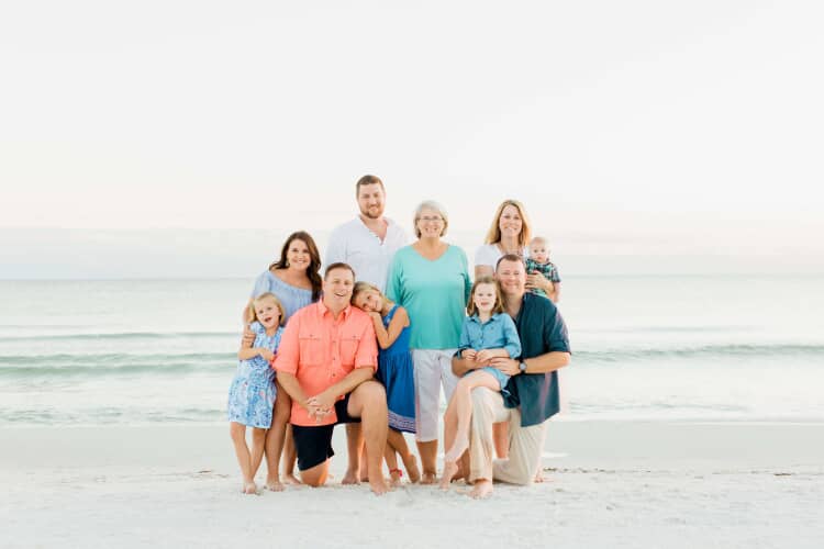 Family photo on the beach